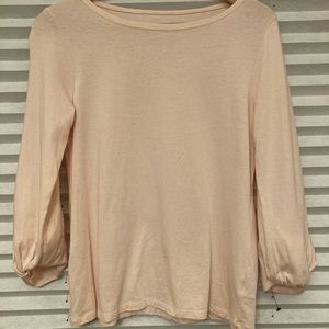 Talbots pink ruffle sleeve top